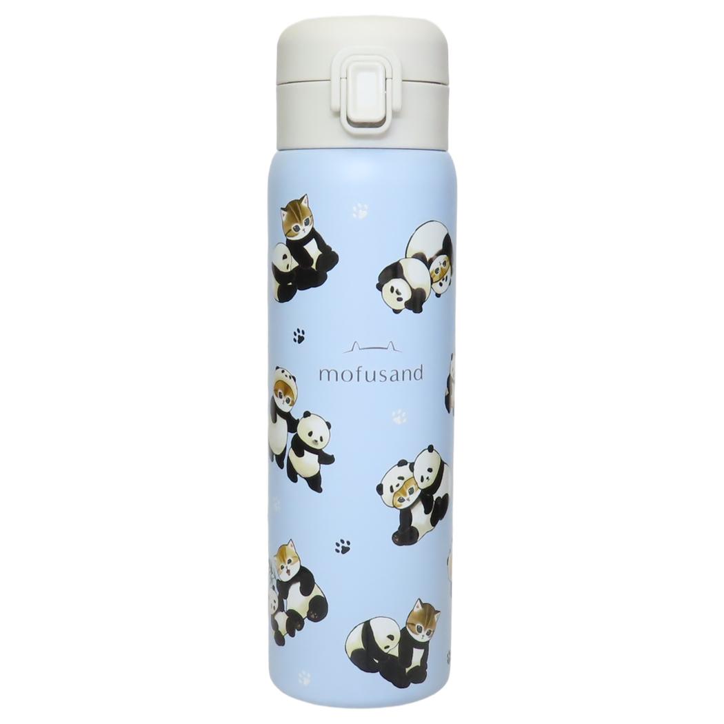 モフサンド 保温保冷水筒 ステンレスワンプッシュボトル 480ml パンダにゃん/総柄 mofusand 東亜金属 ロック機能 ワンタッチ 軽量 キャラクター グッズ シネマコレクション