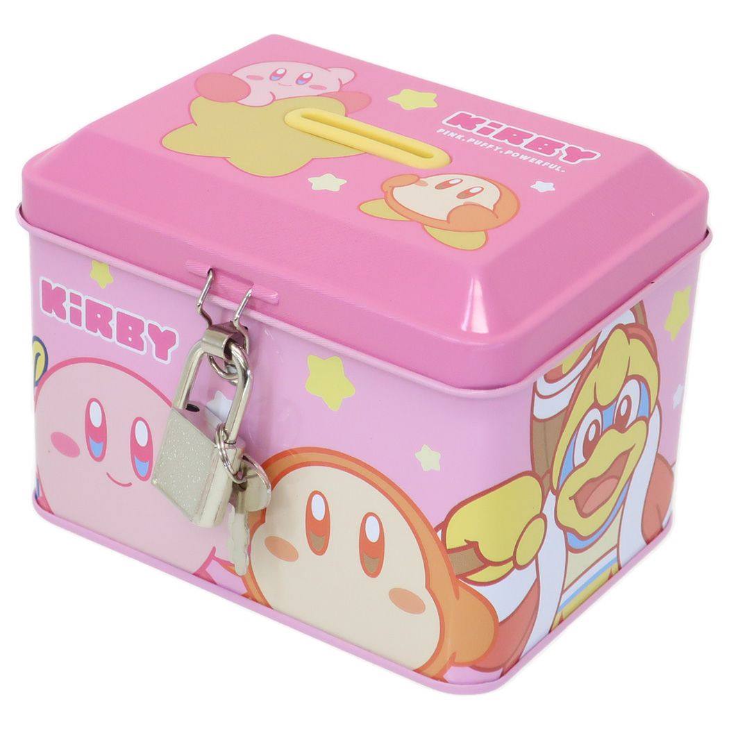 星のカービィ貯金箱カギ付き缶バンクひょっこりティーズファクトリープレゼントキャラクターグッズシネマコレクション
