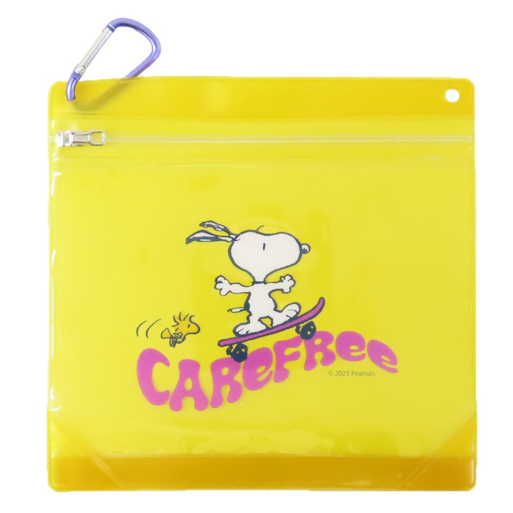 スヌーピー クリアポーチ カラビナジッパーケース スヌーピー &ウッドストック ピーナッツ ティーズファクトリー 小物入れ キャラクター グッズ メール便可 シネマコレクション
