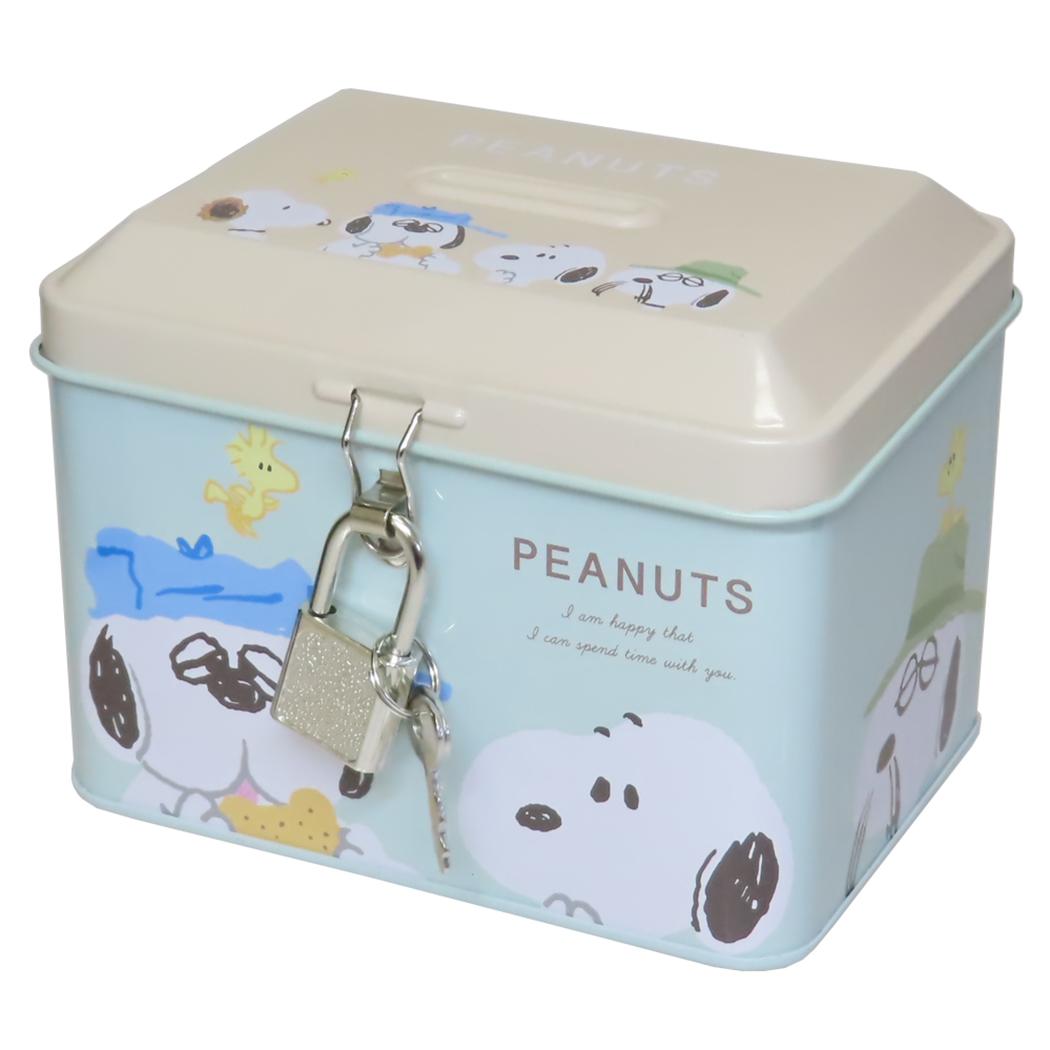 スヌーピー 貯金箱 カギ付き缶バンク おしゃべり ピーナッツ ティーズファクトリー プレゼント キャラクター グッズ シネマコレクション