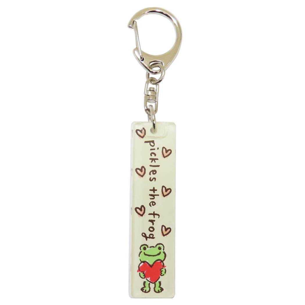 かえるのピクルス キーリング アクリルスティックキーホルダー クレヨンタッチ ハート持ち 牛久保工芸社 アクリルキーホルダー アクキー キャラクター グッズ メール便可 シネマコレクション