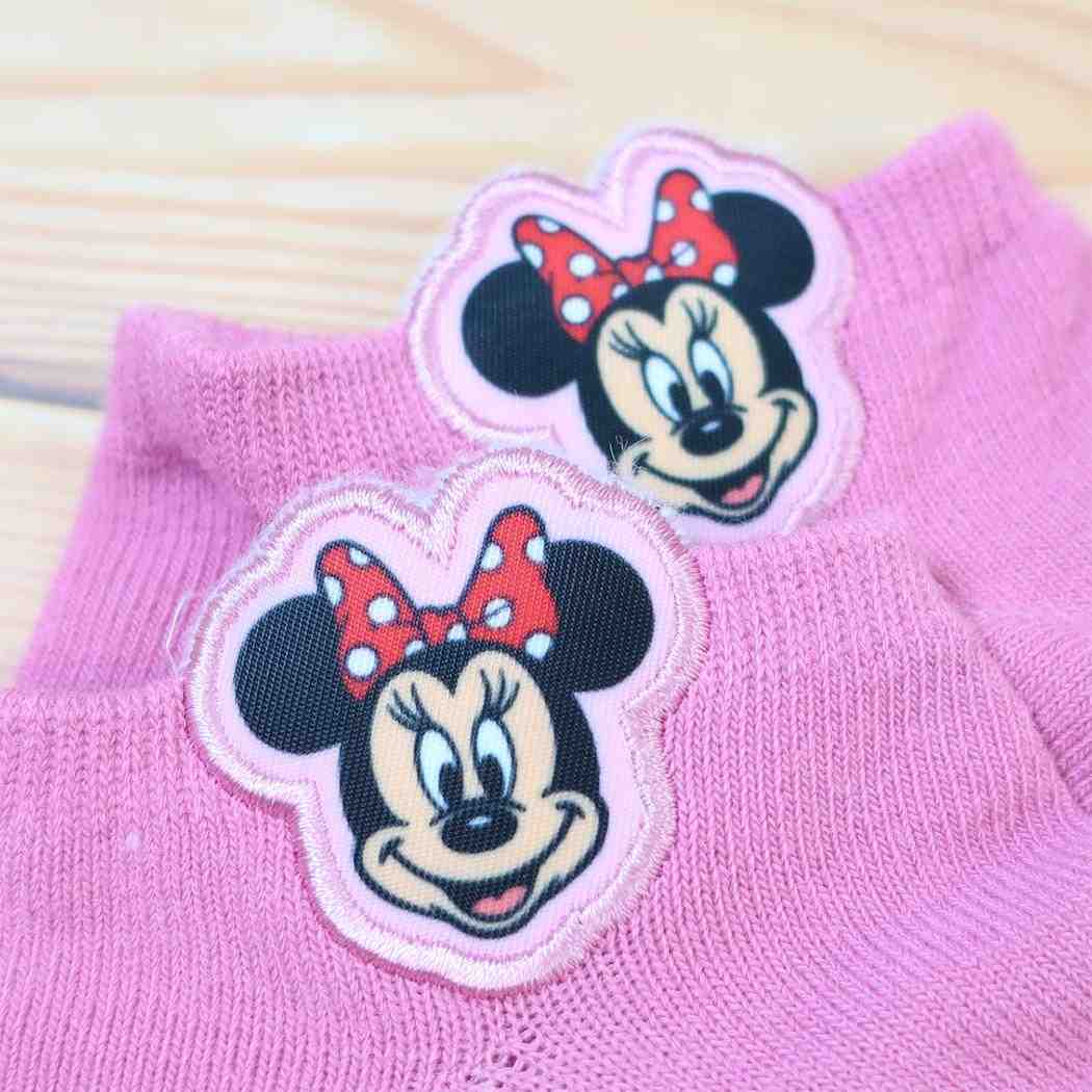 ミニーマウス 女性用靴下 レディース アンクルソックス 刺繍 ディズニー ウイックス