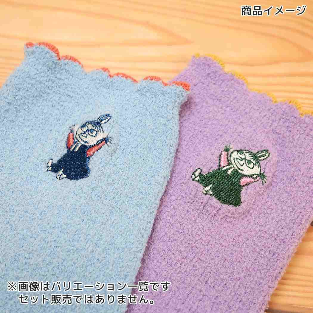 ムーミン 靴下 リトルミイ 刺繍 ロークルー ベロアリブ SWH ブルー 北欧 ウイックス
