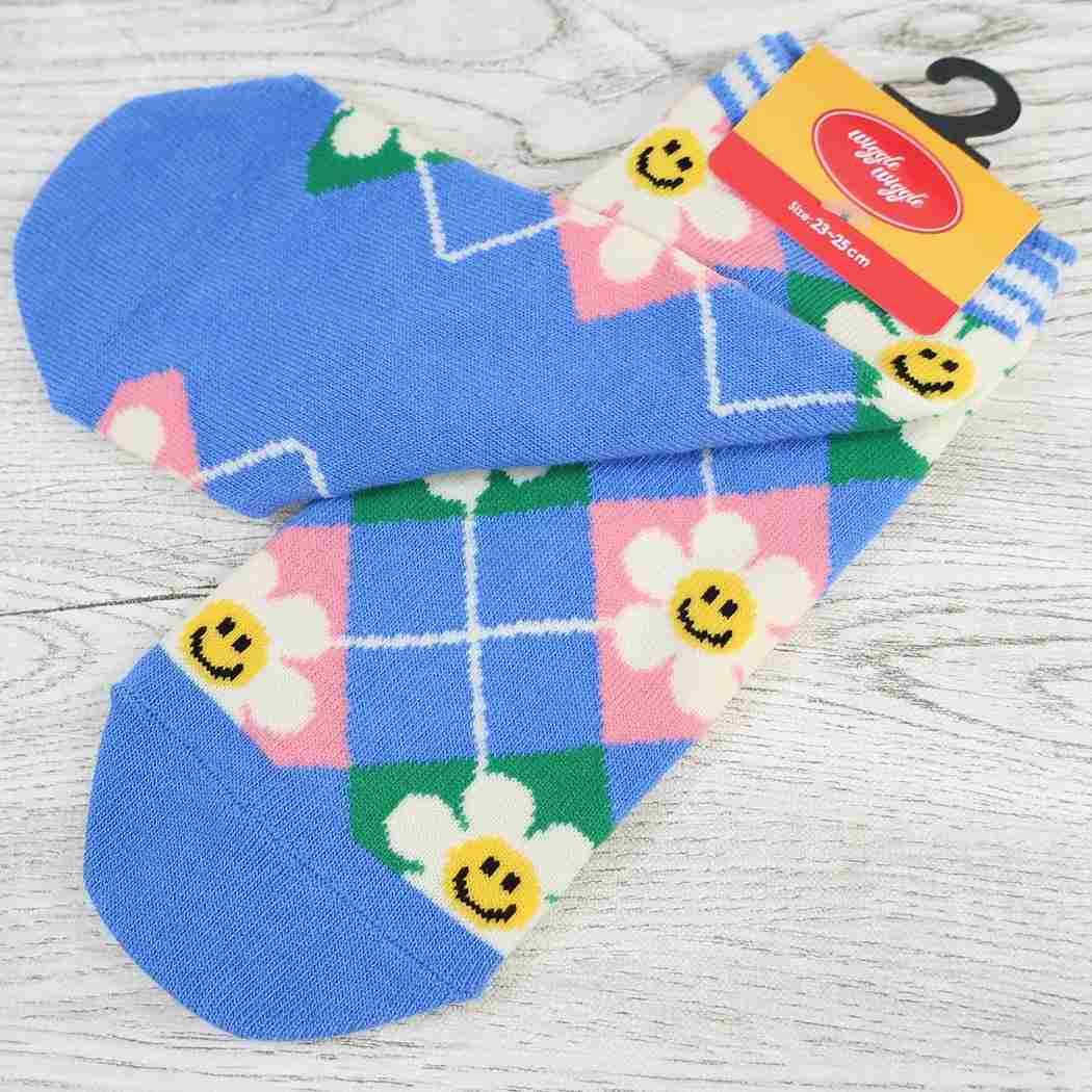 wiggle wiggle ウィグルウィグル レディース 女性用靴下 フロントアンクルソックス 23-25cm SmileWeLove柄1 ウイックス