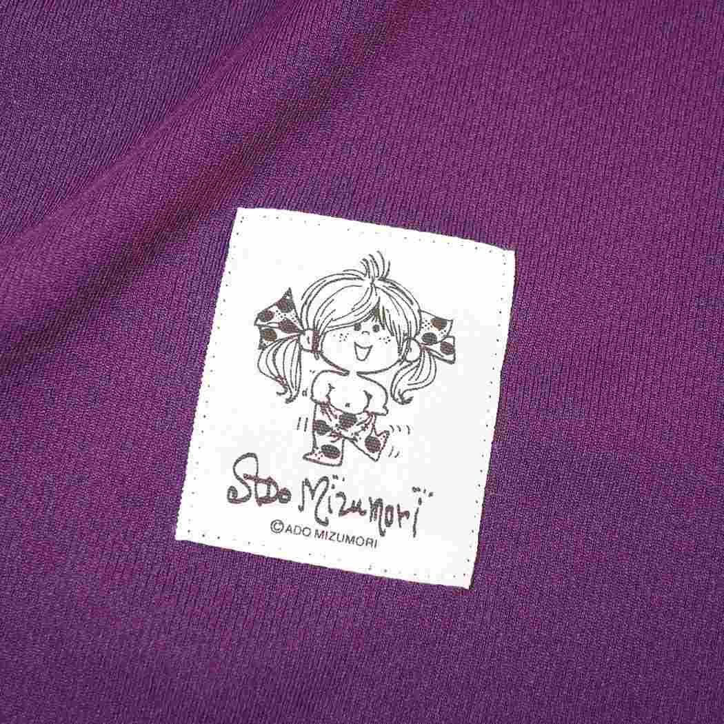 水森亜土 Tシャツ&ズボン リラックス ドライセットアップ ハート ライトピンク&パープル ワタナベ