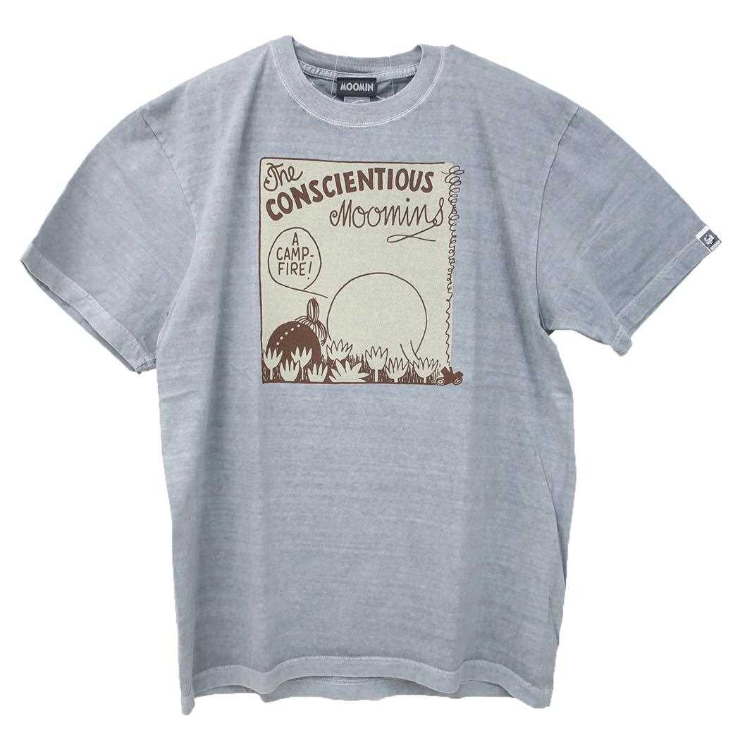 ムーミン Tシャツ ピグメント染めT-SHIRTS ムーミン&リトルミイ GY Lサイズ 北欧 ワタナベ 半袖 キャラクター グッズ メール便可 シネマコレクション