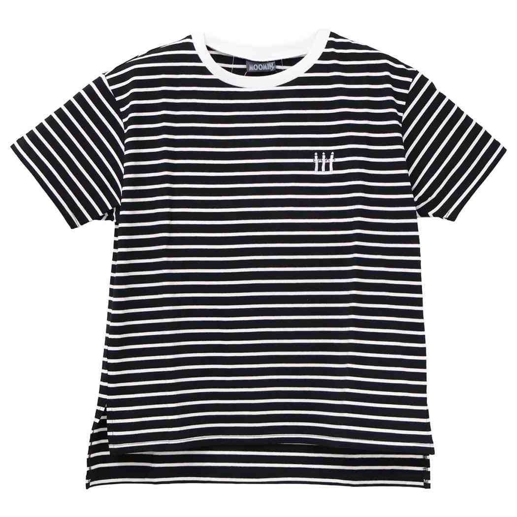 ムーミン Tシャツ ボーダー刺繍T-SHIRTS ニョロニョロ WHxBK 北欧 ワタナベ 半袖 キャラクター グッズ メール便可 シネマコレクション