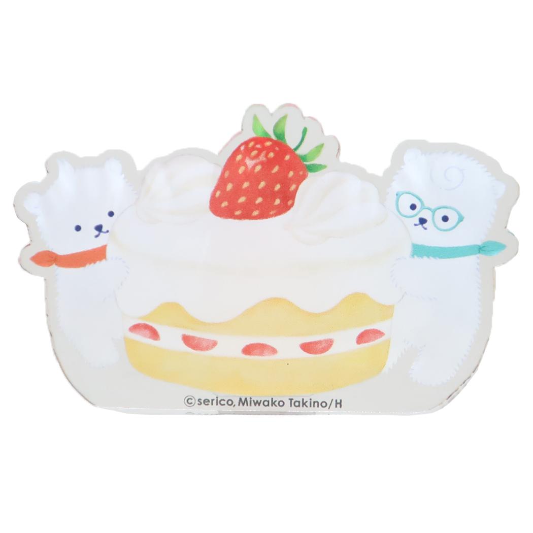 しろくまきょうだい クリップ アクリルメモスタンド ケーキ ワタナベ 事務用品 スタンドクリップ デスク 伝言 メモ立て 絵本キャラクター グッズ メール便可 シネマコレクション