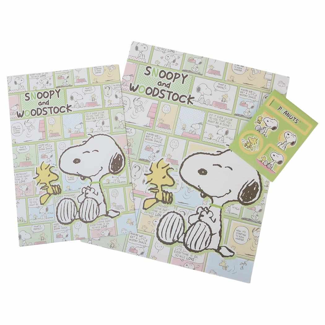 スヌーピー レターセット 手紙セット Comic green ピーナッツ 山野紙業 便箋&封筒 キャラクター グッズ メール便可 シネマコレクション