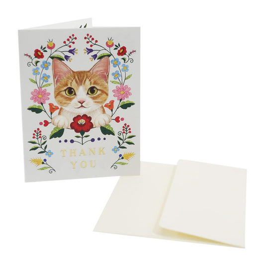 フェリシモ猫部 キャラクター グリーティングカード 封筒付き ミニカード THANK YOU アクティブコーポレーション プレゼント