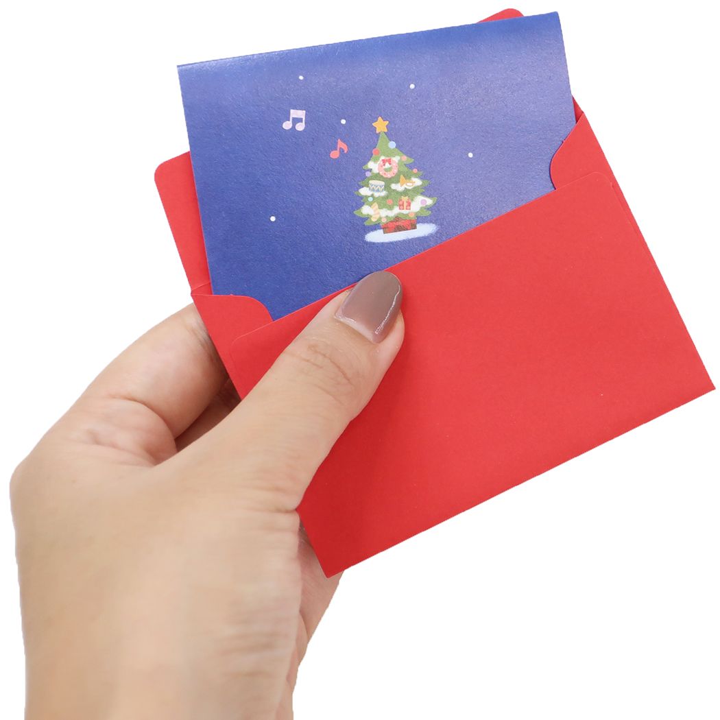 ミニグリーティングカード CHRISTMAS ハンドメイドミニクリスマスカード サンタクロース 音楽隊 ギフト雑貨クリスマス プレゼント 男の子