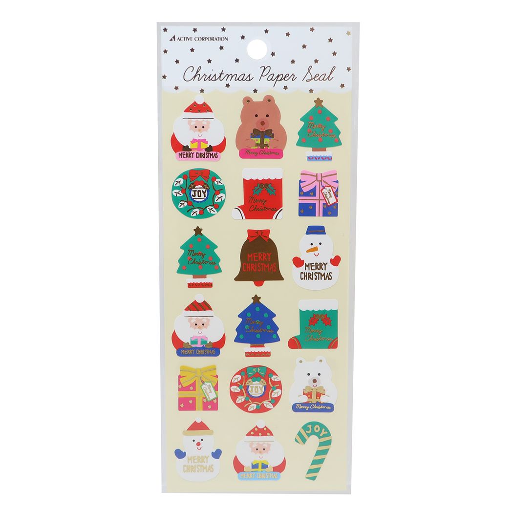 クリスマスペーパーシール CHRISTMAS シールシート アクティブコーポレーション CMS-608