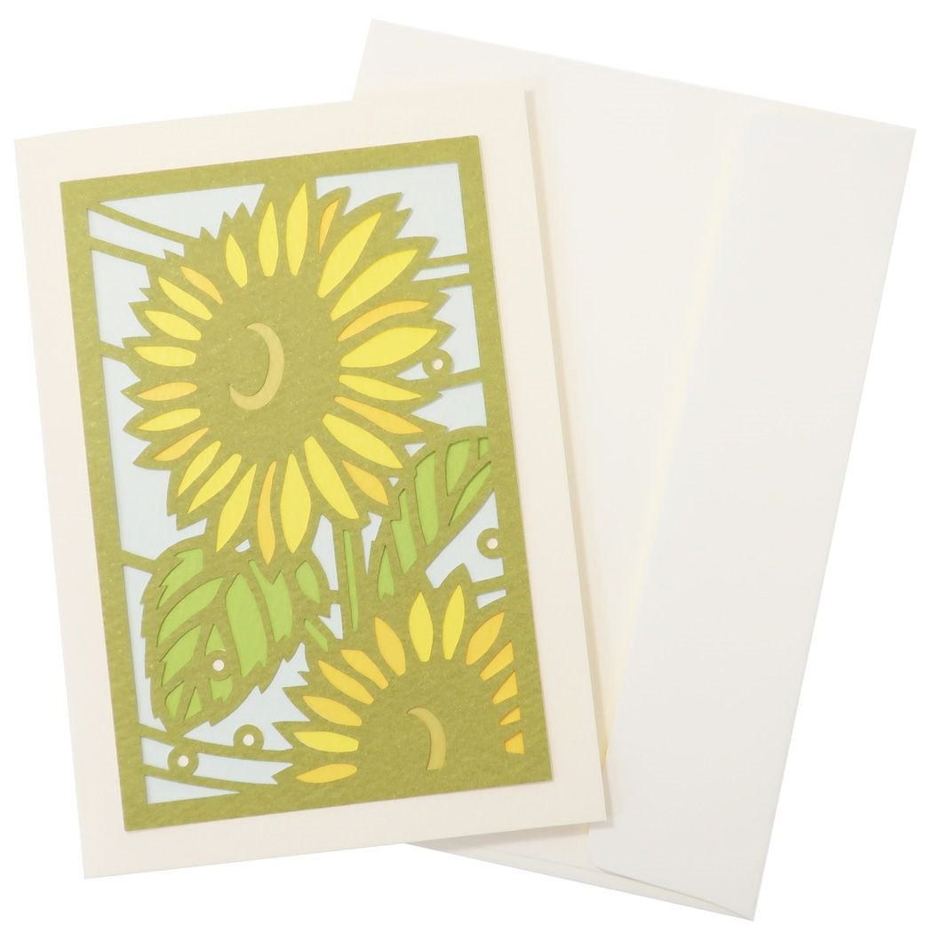 竹内一永 グリーティングカード 切り絵カード 夏柄 ひまわり アクティブコーポレーション プレゼント 男の子 女の子 ギフト