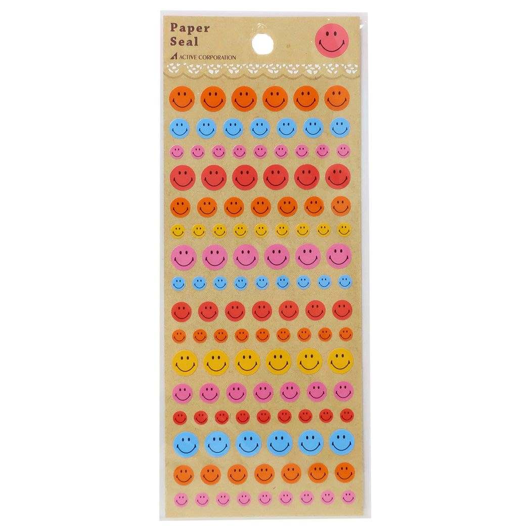 シールシート スマイリーフェイス ペーパーシール Smiley Face スマイリーカラフル デコレーション デコシール