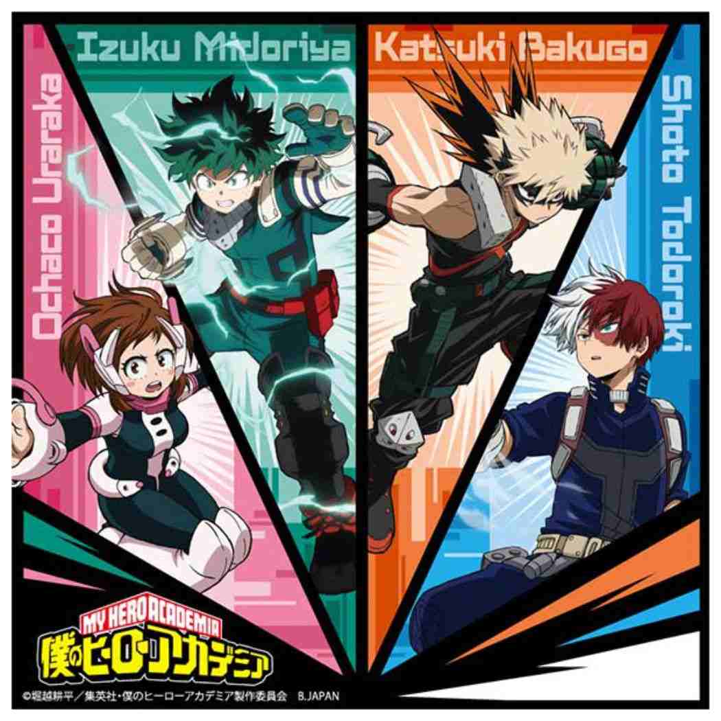 僕のヒーローアカデミア アニメキャラクター ハンカチーフ ハンカチ フルカラー 少年ジャンプ