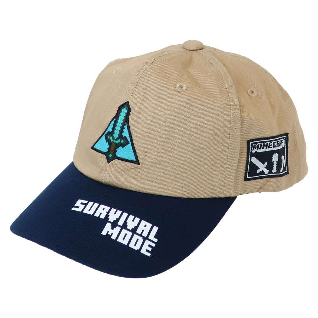 マインクラフト 帽子 KIDS ツイルキャップ ベージュ Minecraft カイタックファミリー