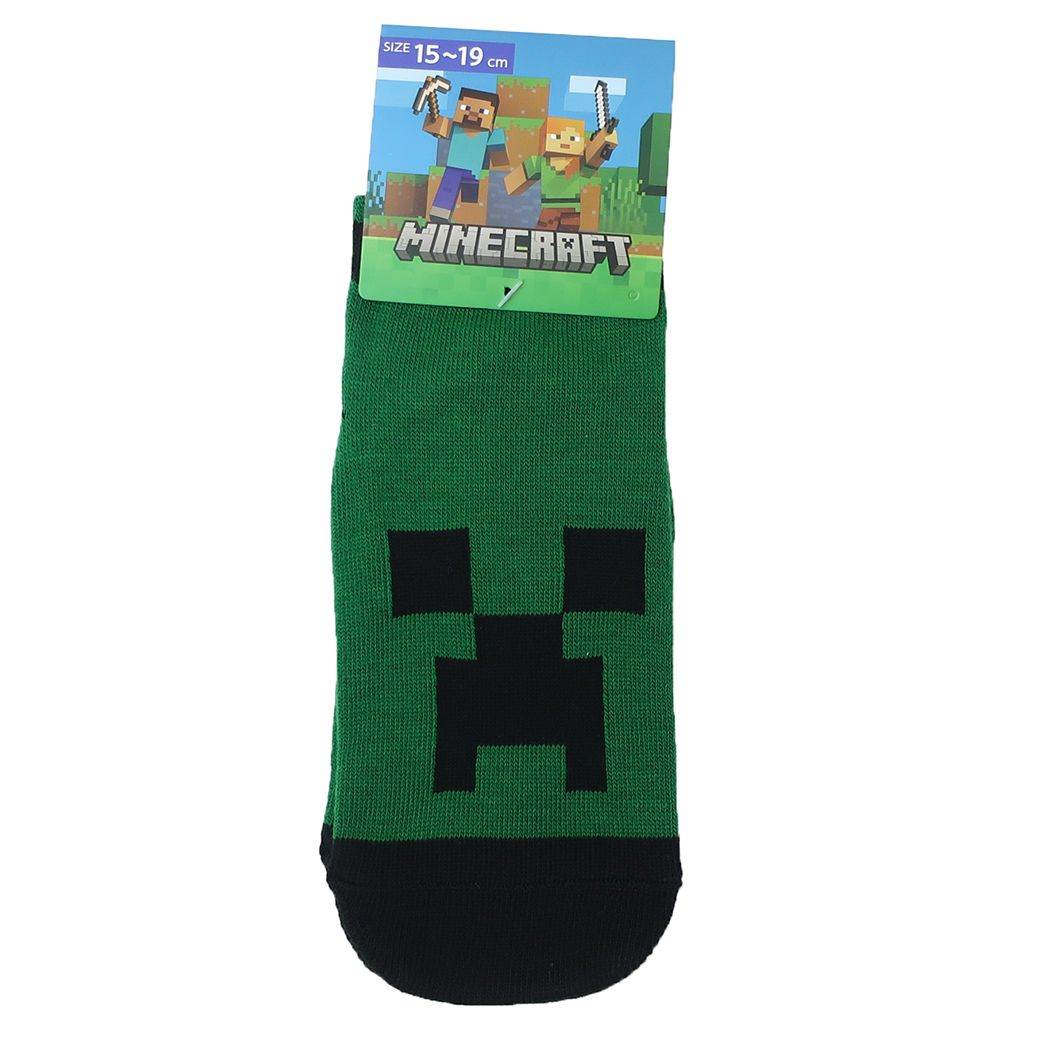 マインクラフト キッズソックス スニーカー靴下 グリーン Minecraft カイタックファミリー