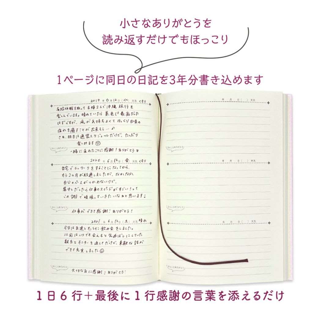 3年連用日記 みんなの文具 ダイアリー クローズピン うさぎ