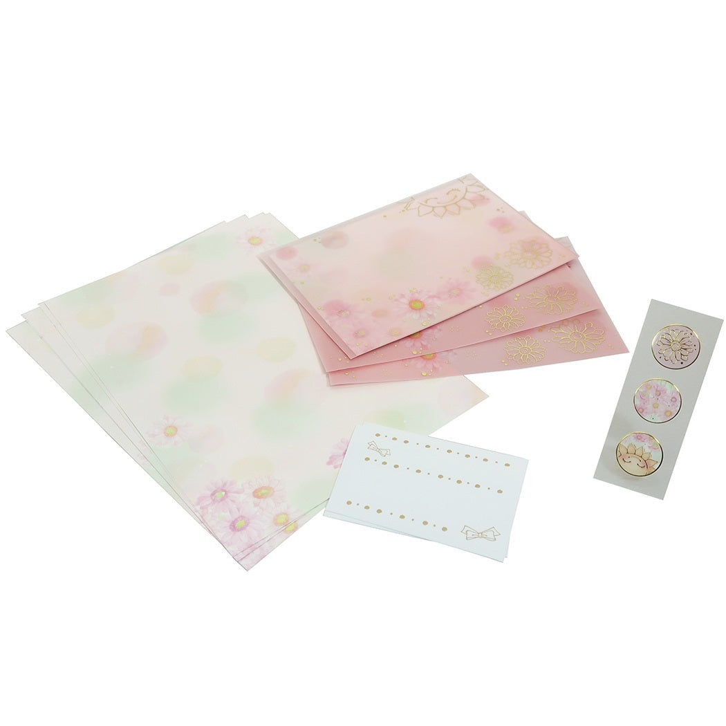 もん MON Series レターセット 手紙セット 太陽とガーベラ クローズピン 便箋&封筒&封シール&宛名シール プレゼント 男の