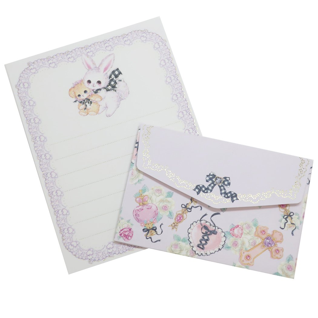 飴ノ森ふみか ガーリーイラスト ミニ レターセット 手渡し 手紙セット ゴシック プレゼント 男の子 女の子 ギフト