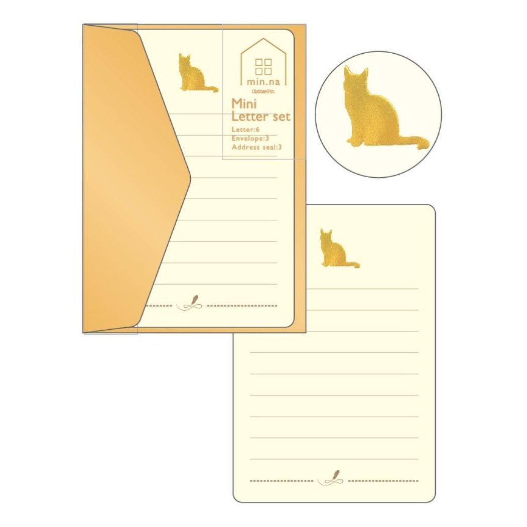 レターセット みんなの文具 ミニレターセット ねこ 手紙セット