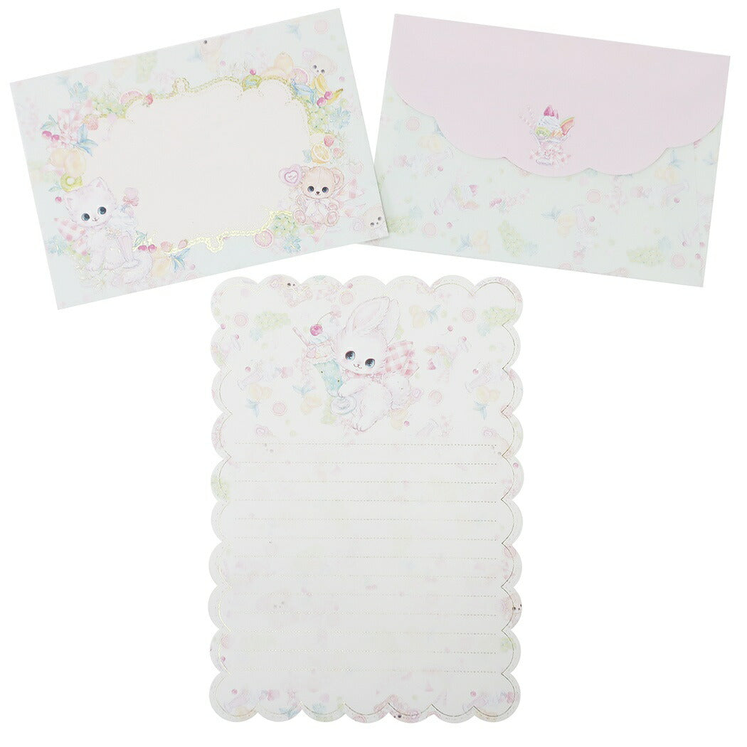 レターセット 飴ノ森ふみか お手紙セット フルーツ クローズピン 便箋&封筒 プレゼント 男の子 女の子 ギフト