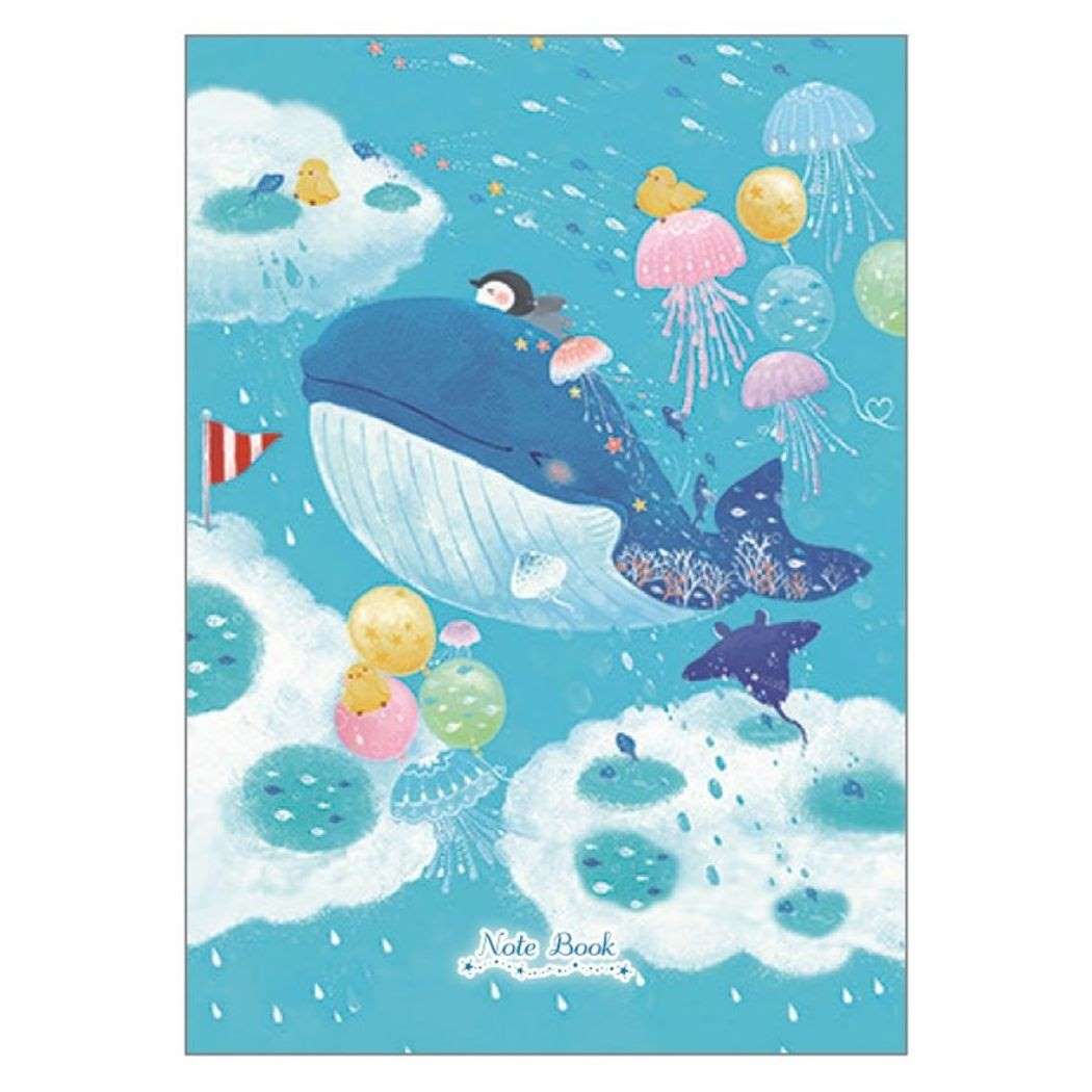 横罫ノート 吉田麻乃 A5ノート クジラの浪漫飛行 おしゃれ文具