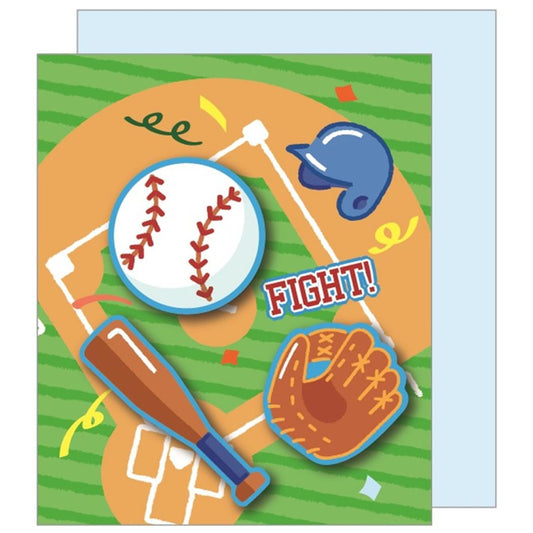 色紙 野球部 二つ折りメッセージボード シール＆封筒付き スポーツ 部活シリーズ クローズピン プレゼント 男の子 女の子 ギフト