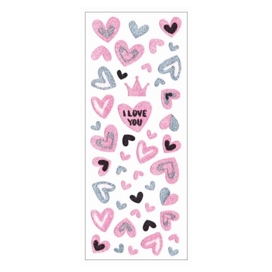 シールシート グリッターシール ランダムハート クローズピン プレゼント 男の子 女の子 ギフト