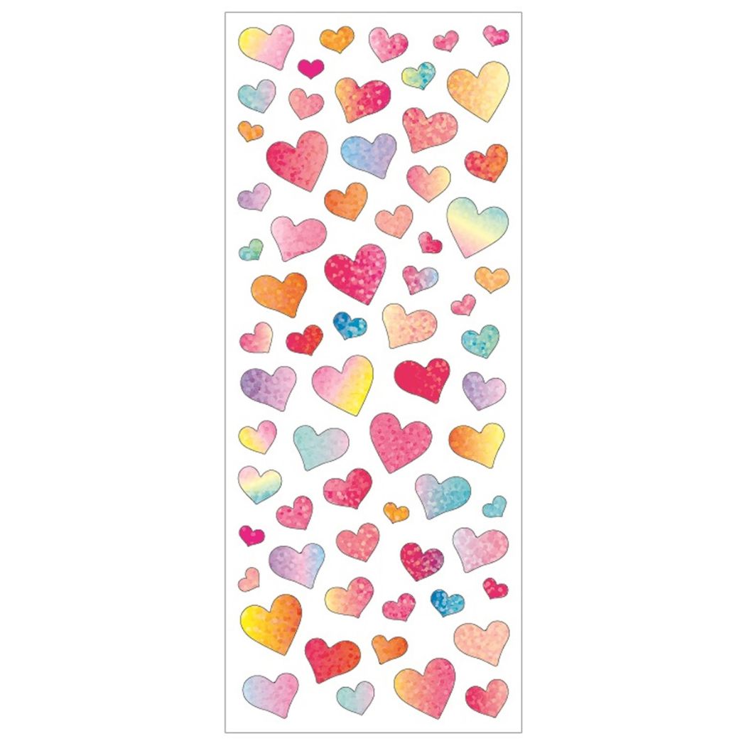 シールシート ホログラムシール グラデーションハート クローズピン