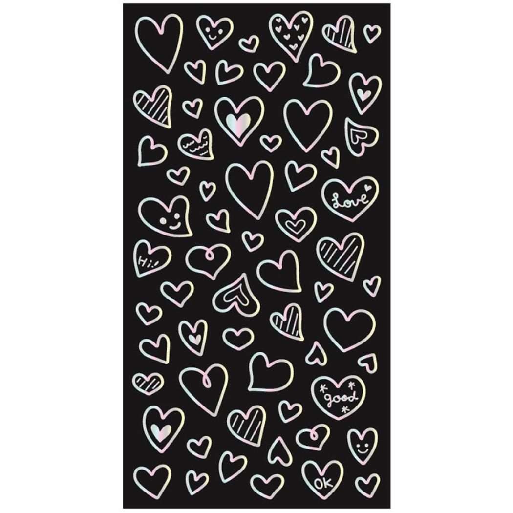 シールシート ホログラムラインシール ハート クローズピン