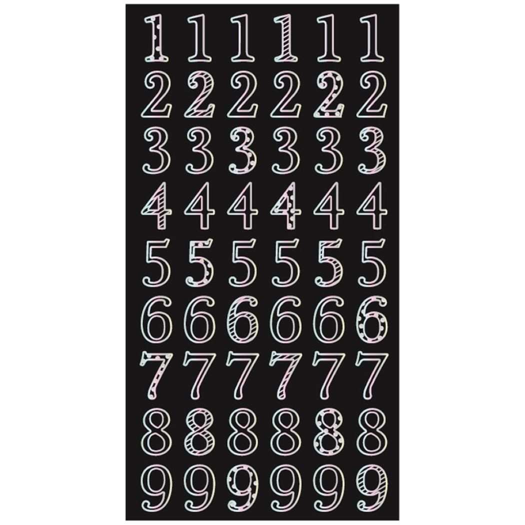 シールシート ホログラムラインシール 数字 クローズピン