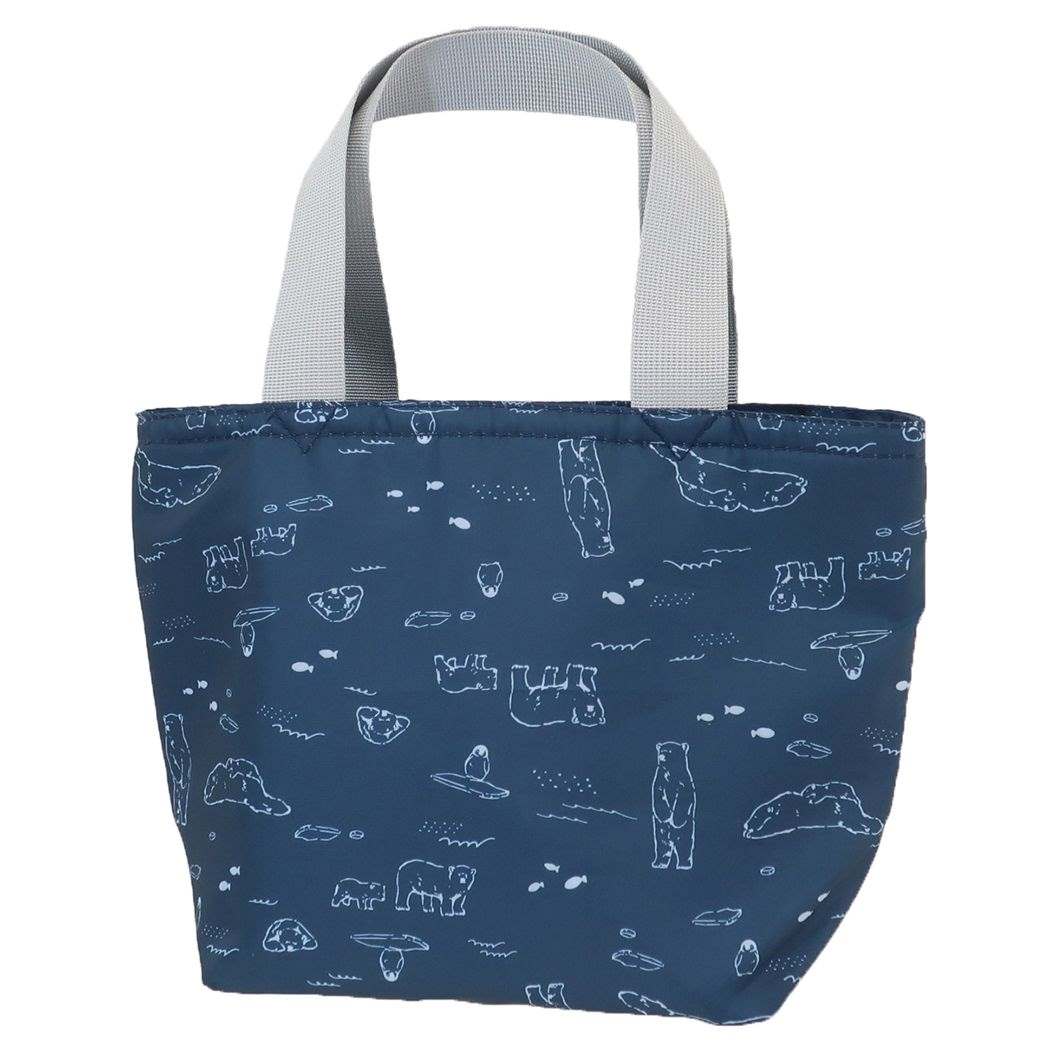 保冷ランチバッグ 保冷ミニトートバッグ ファスナー付き しろくま ミントイン