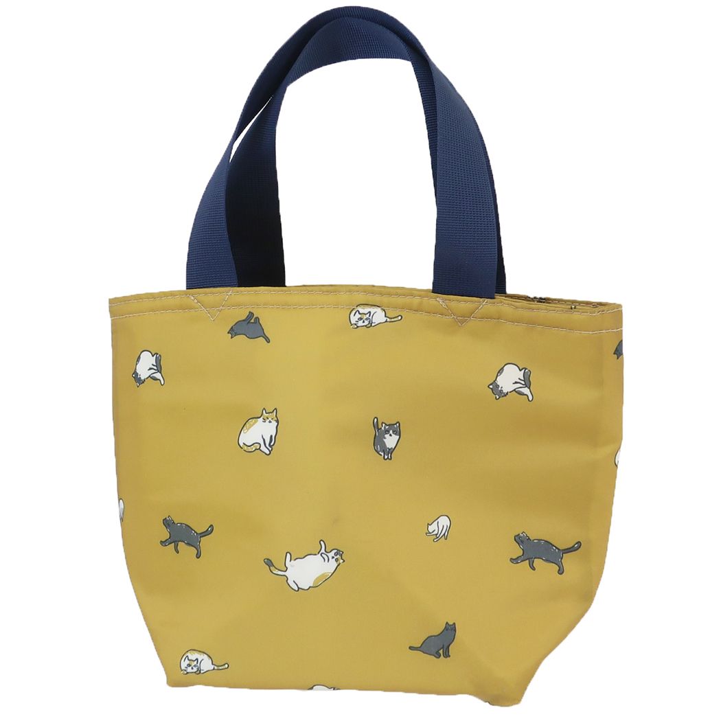 保冷ランチバッグ 保冷ミニトートバッグ ファスナー付き ネコ ねこ ミントイン