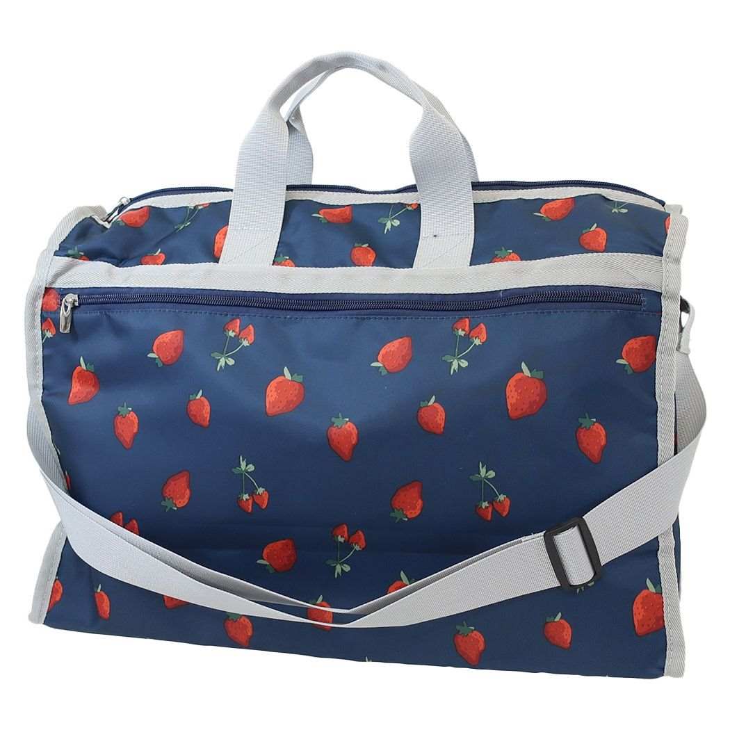 旅行かばん ボストンバッグM いちご ミントイン