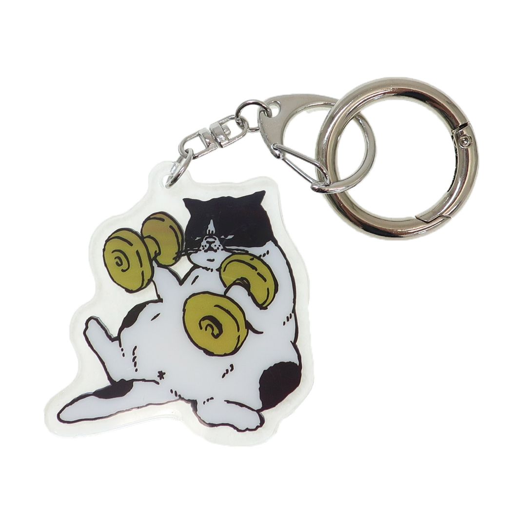 猫 グッズ キーホルダー アニマルアクリルキーホルダー マツネコダイエット