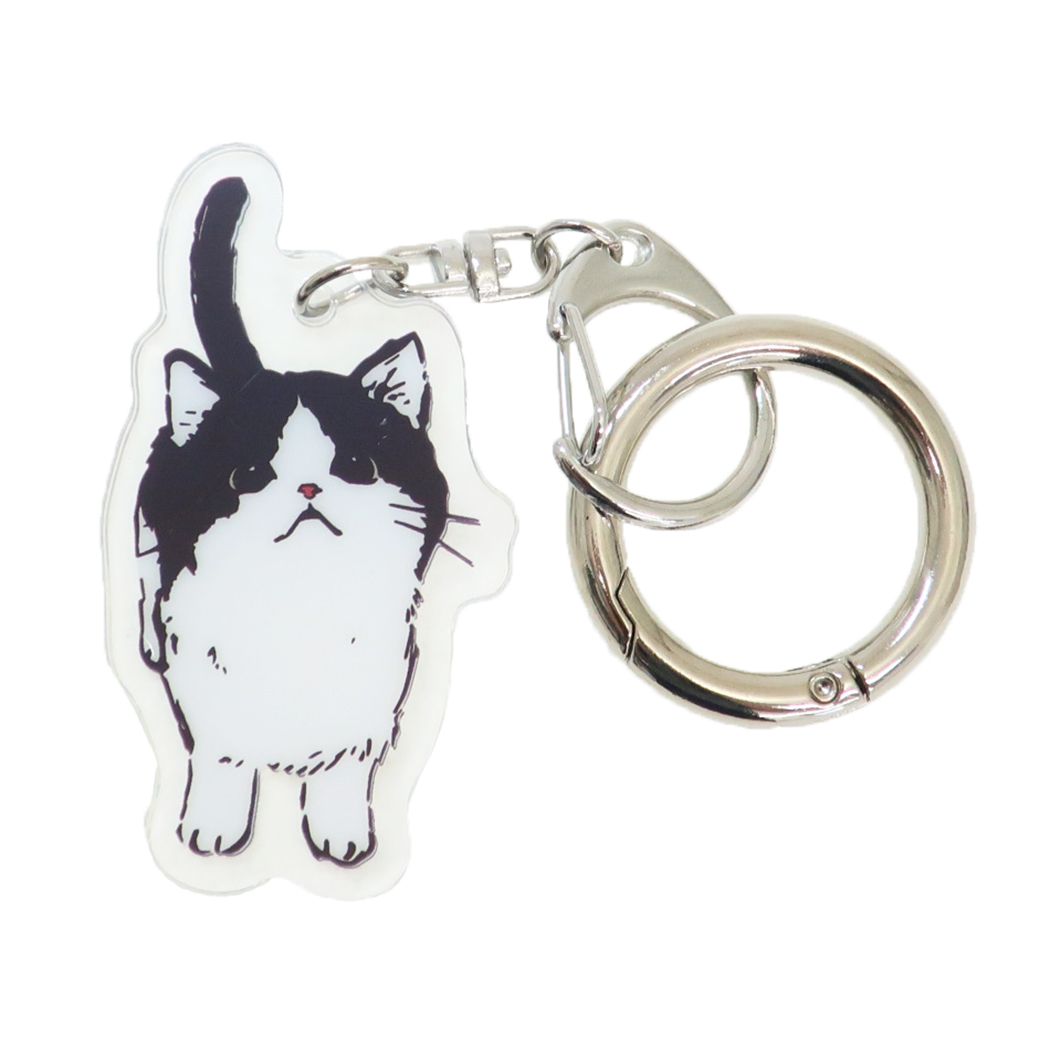 猫 グッズ グッズ キーホルダー 猫雑貨 アニマルアクリルキーホルダー まめはち