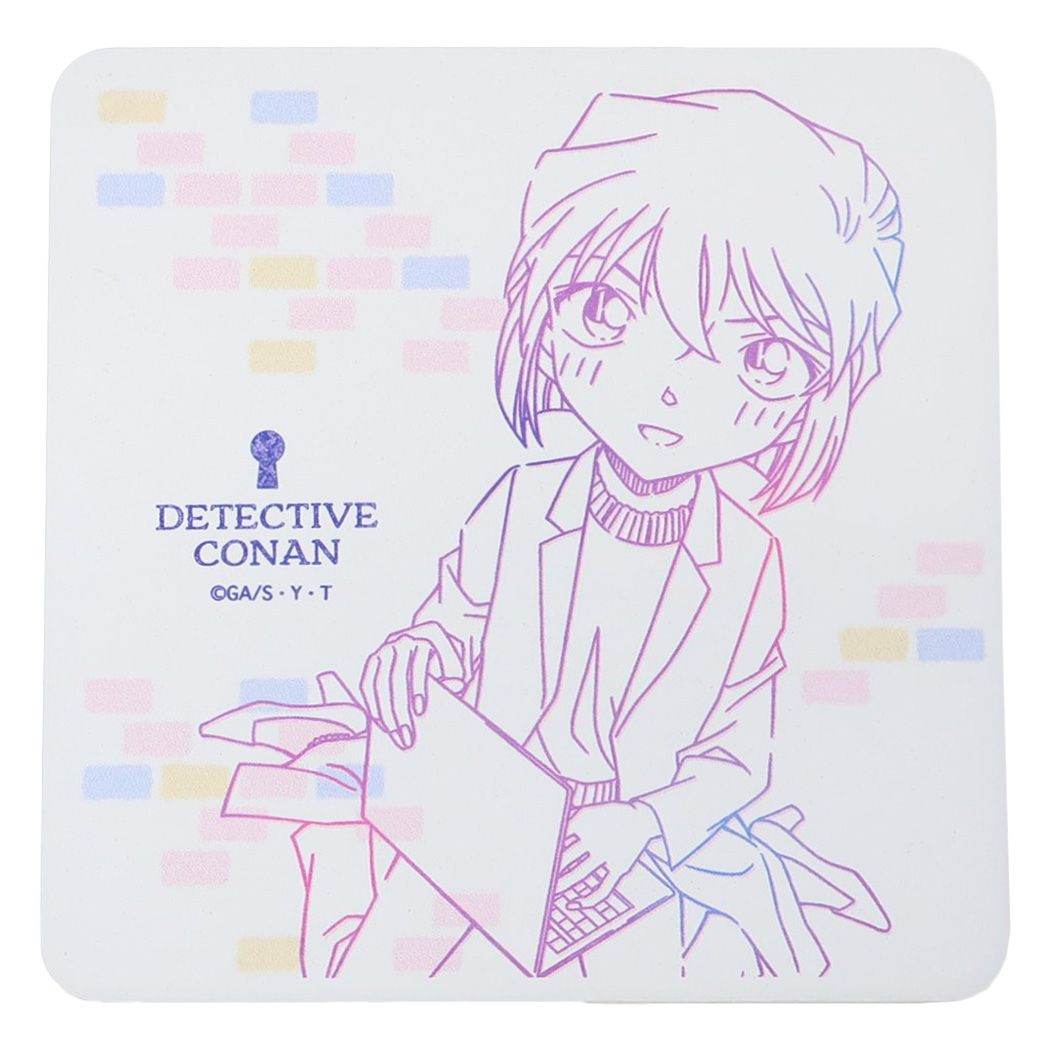 名探偵コナン グッズ テーブルウェア アニメキャラクター 角型陶製吸水コースター ラインアート 灰原