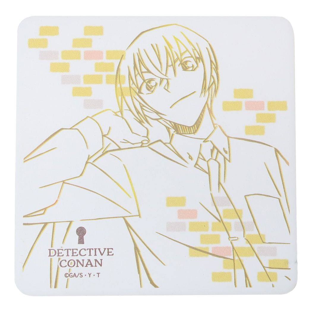 名探偵コナン 角型陶製吸水コースター 少年サンデー テーブルウェア アニメキャラクター ラインアート 安室