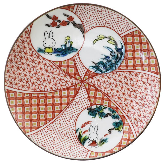 ミッフィー 小皿 九谷焼 赤絵 ディックブルーナ 金正陶器 和食器 プレゼント 男の子 女の子 ギフト
