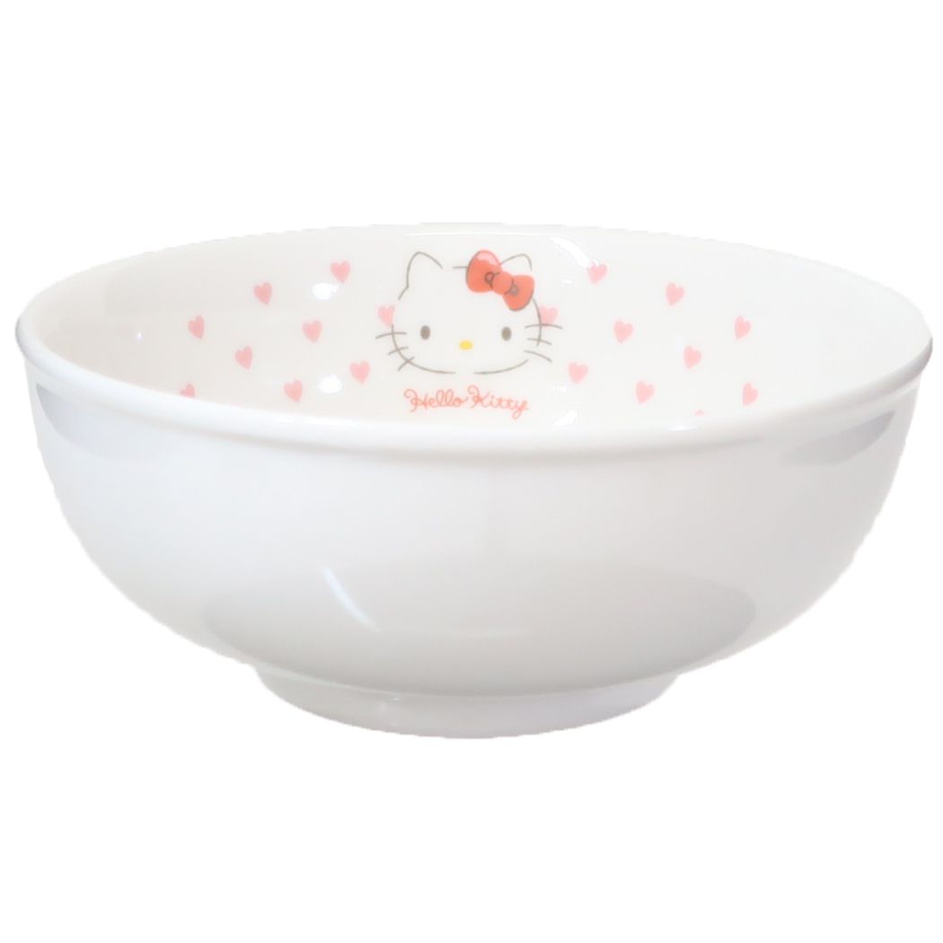 ハローキティ キャラクター キッズ食器 磁器製こどもラーメン丼 ピンクハート サンリオ