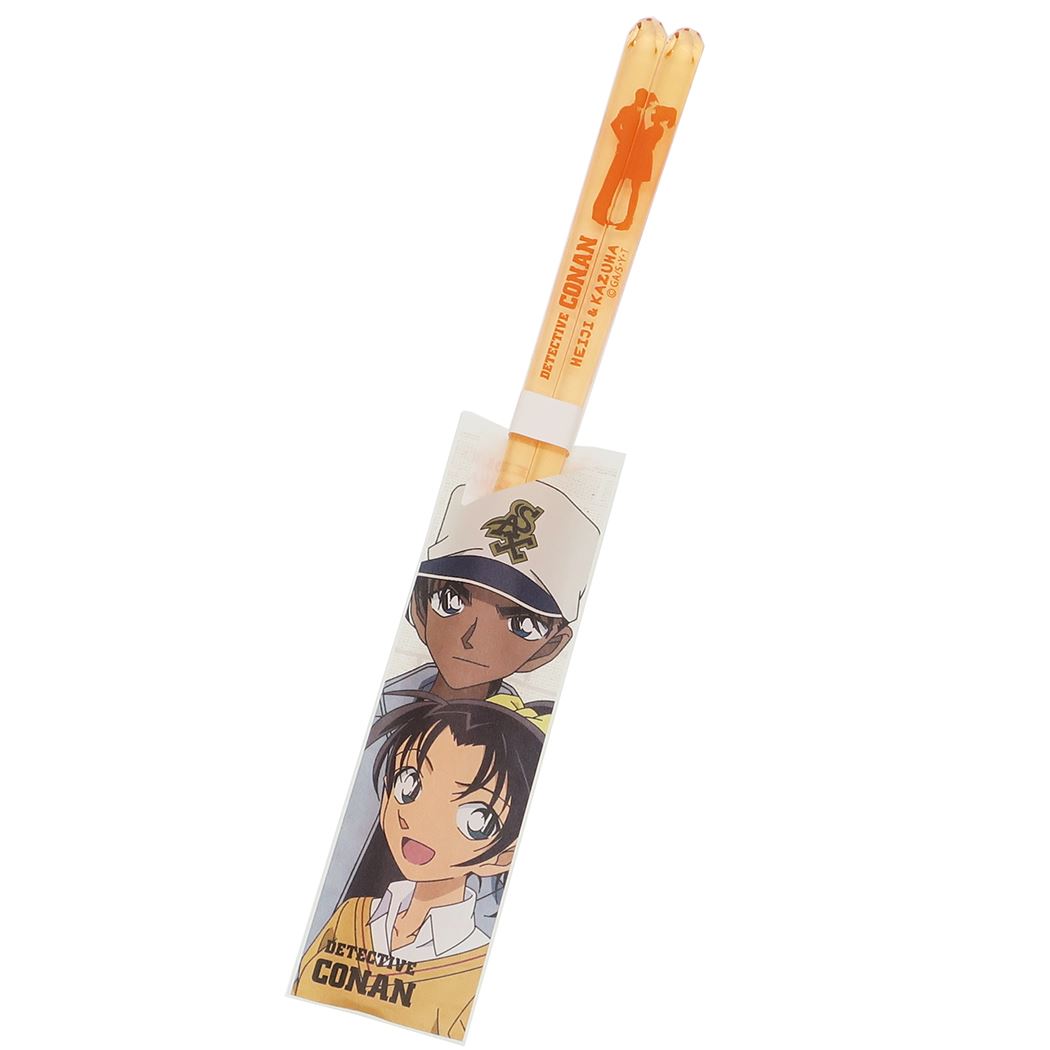 名探偵コナン おはし クリア箸 平次&和葉 ライトオレンジ 金正陶器 日本製 アニメキャラクター グッズ プレゼント 男の子 女の子