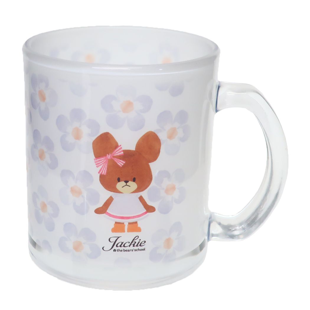 くまのがっこう マグカップ ガラスマグカップ Flower Works リボン