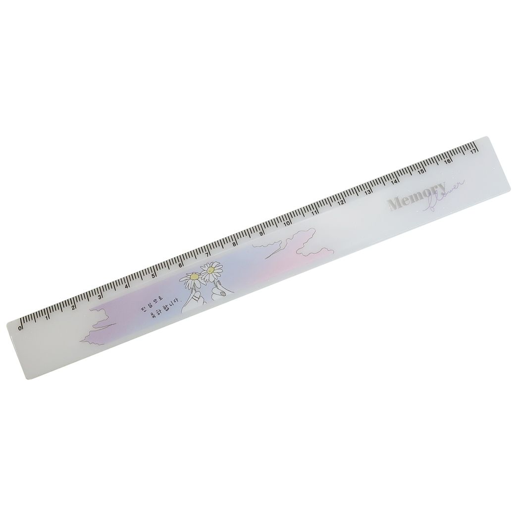 ものさし グッズ スリム 17cm 定規 女の子 小学生 中学生 アオハル MEMORY FLOWER プレゼント 男の子 ギフト