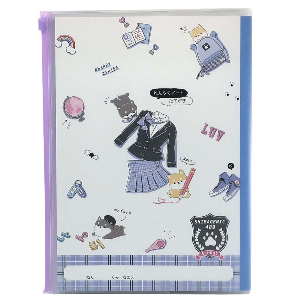 B5カバー付き れんらくノート 連絡帳 新入学 SHIBAGENIC 新入学 新学期準備文具 かわいい 女の子向け 保育園 幼稚園 小学生ク