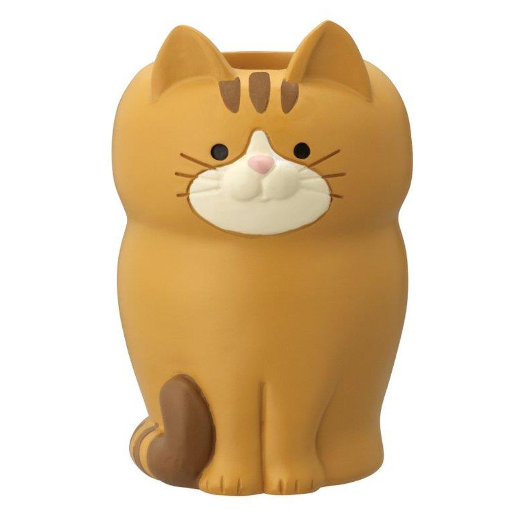 おすましミニペンスタンド お卓の猫ちゃん 卓上収納 ねこ デコレ トラ