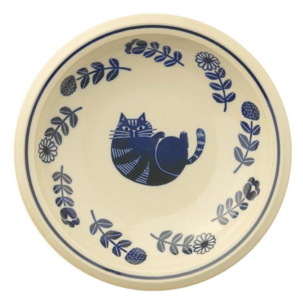 ねこグッズ 猫雑貨 深皿 カレー&パスタ皿 ネイビー