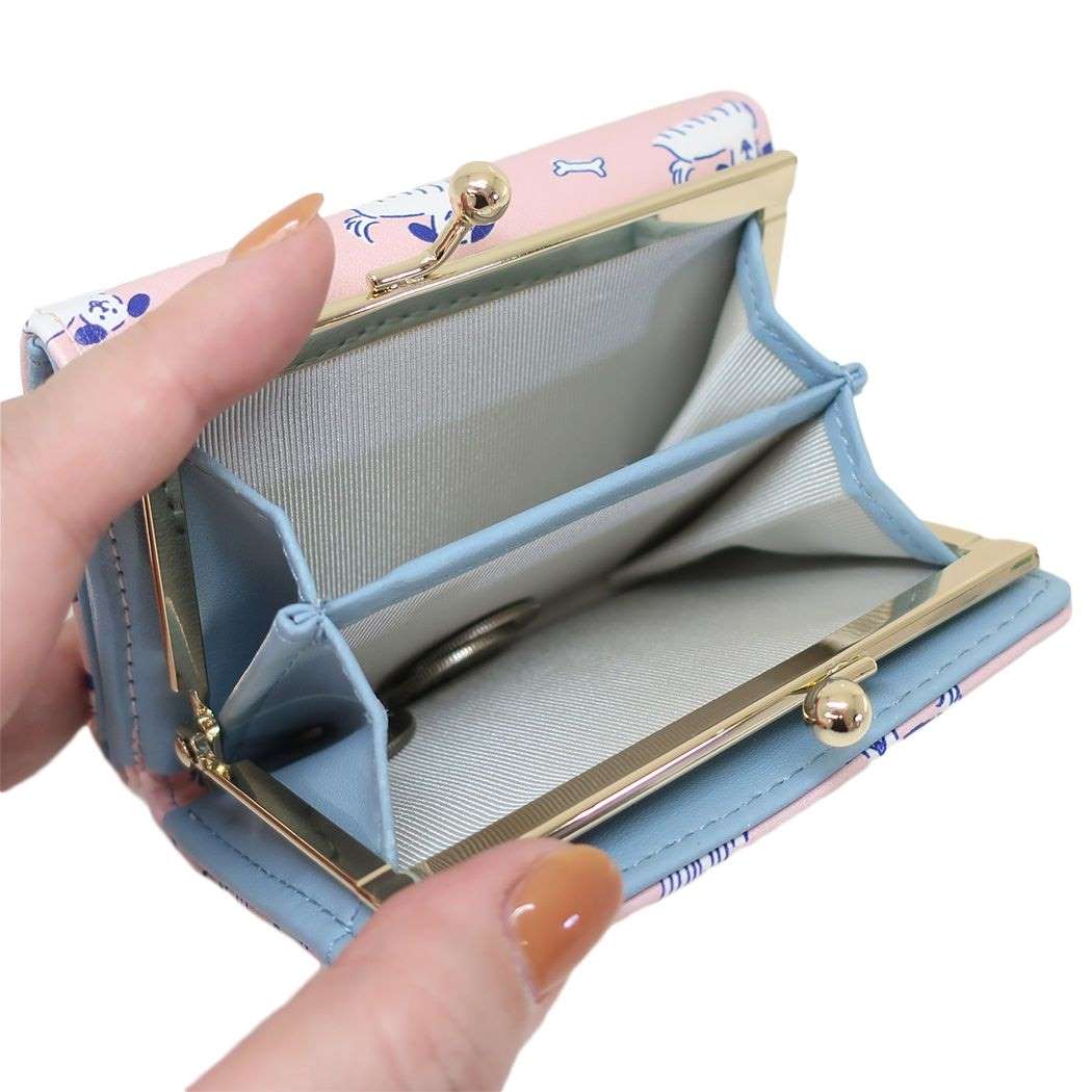 がま口三つ折り財布 yukino ミニウォレット いぬ ディバージョン WANSAKA