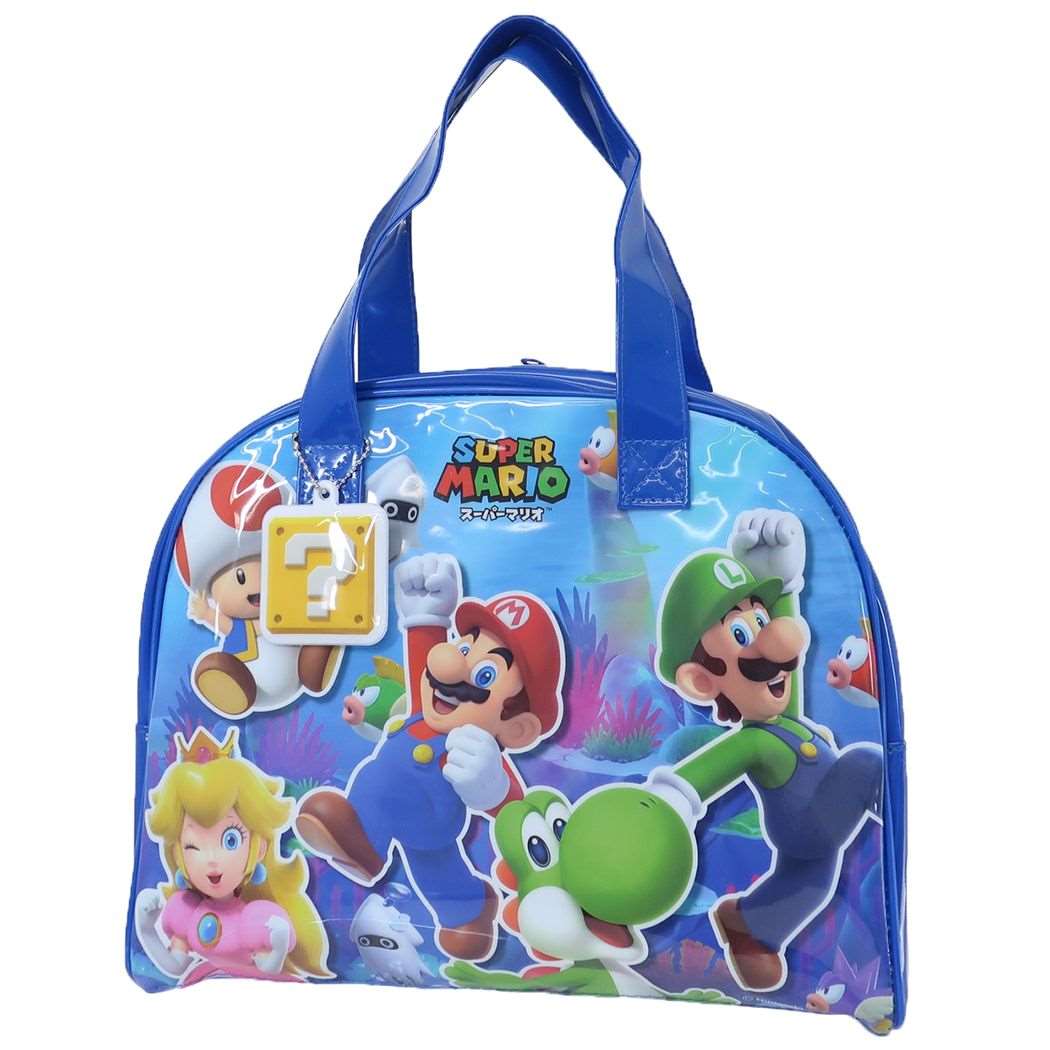 スーパーマリオ キャラクター プールバッグ ビーチボストンバッグ ブルー