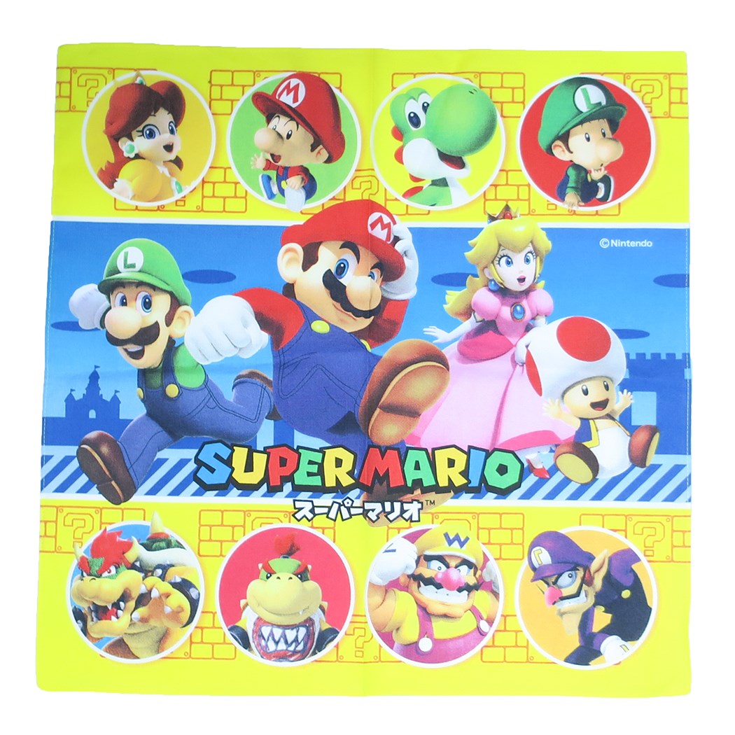 スーパーマリオ コットンナフキン ランチクロス 集合 グッズ 学童用品 プレゼント 男の子 女の子 ギフト